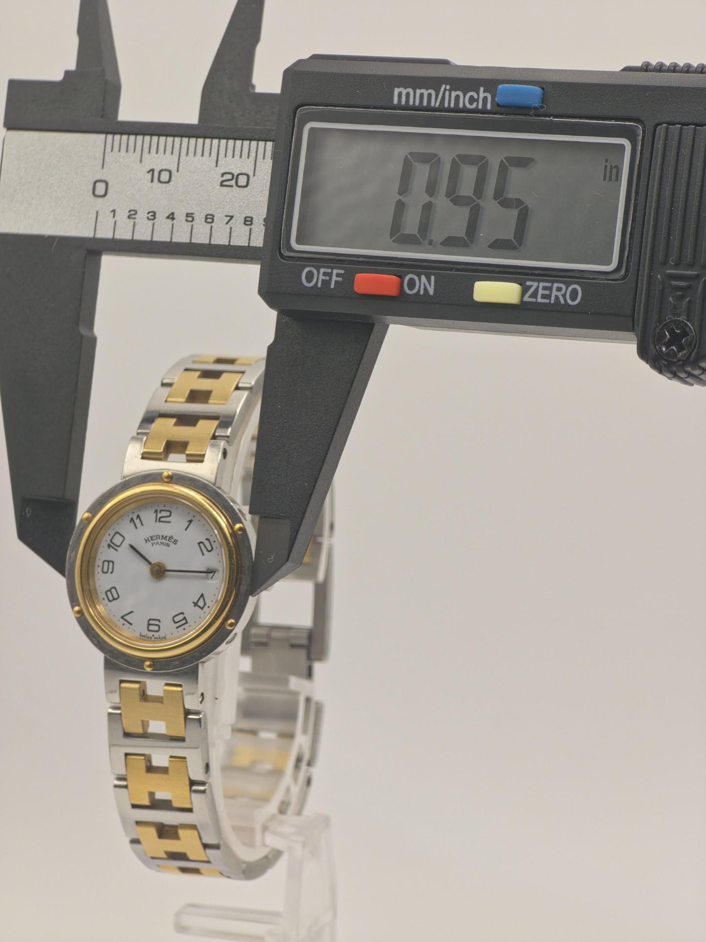 Vintage HERMES PARIS Ladies Watch Two Tone H Link Bracelet Clipper Style Quartz Luxury Swiss Made Gift for Her Anniversary