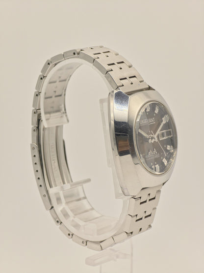Vintage ORIENT Automatic Watch, Faceted Crystal, 1970s Japanese Made
