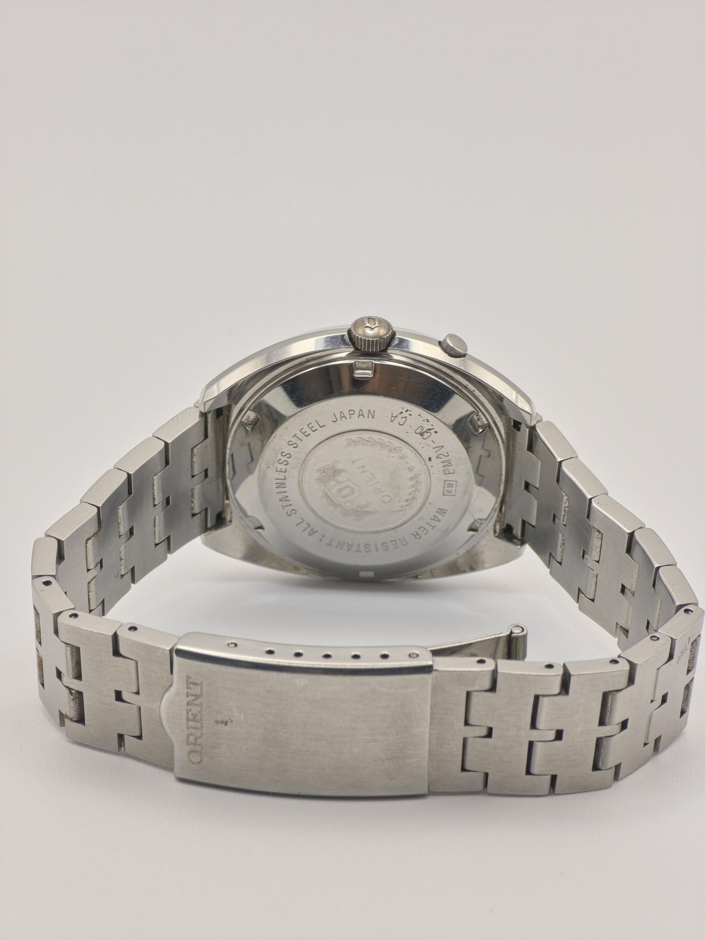 Vintage ORIENT Automatic Watch, Faceted Crystal, 1970s Japanese Made