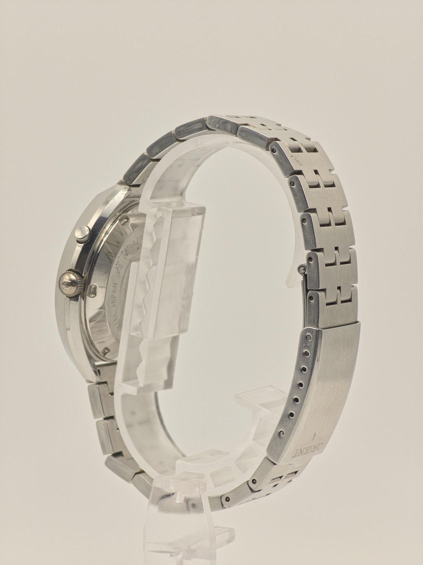 Vintage ORIENT Automatic Watch, Faceted Crystal, 1970s Japanese Made
