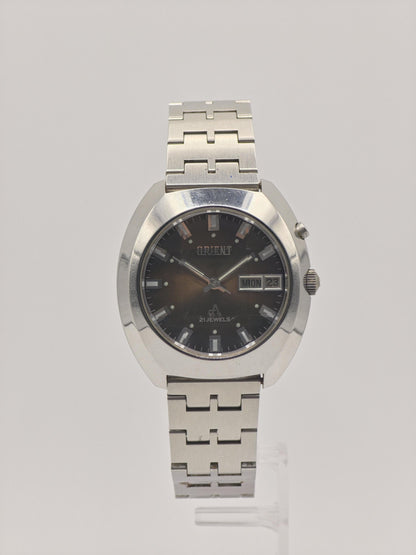 Vintage ORIENT Automatic Watch, Faceted Crystal, 1970s Japanese Made