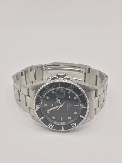 ELGIN Diver Watch Men's Black Bezel Steel Bracelet Quartz Professional Sports Timepiece Classic Gift