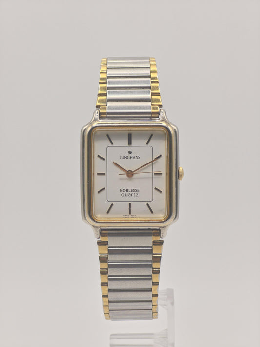 Vintage Junghans Noblesse Quartz Watch, Two-Tone Square Dress Watch