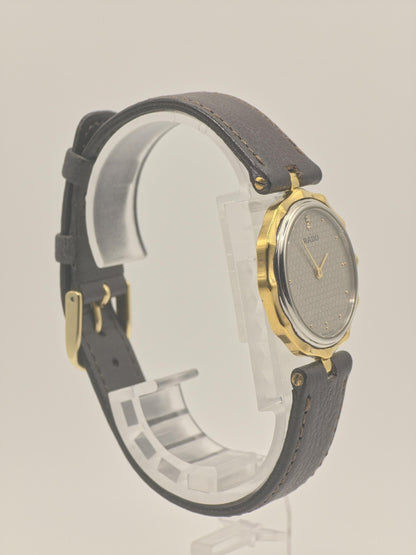 Vintage RADO Quartz Watch, Gold Plated Honeycomb Dial, Swiss Made