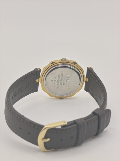 Vintage RADO Quartz Watch, Gold Plated Honeycomb Dial, Swiss Made