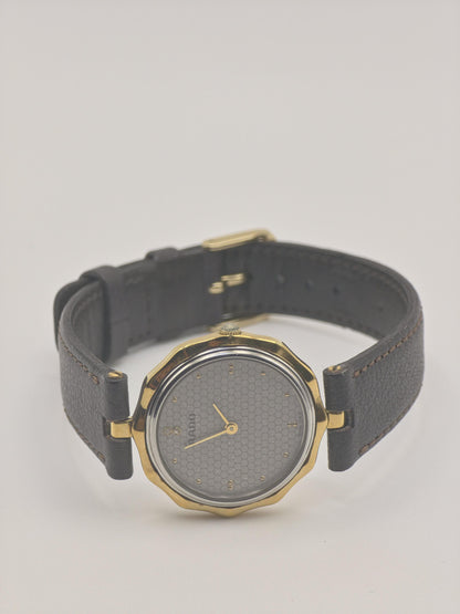 Vintage RADO Quartz Watch, Gold Plated Honeycomb Dial, Swiss Made