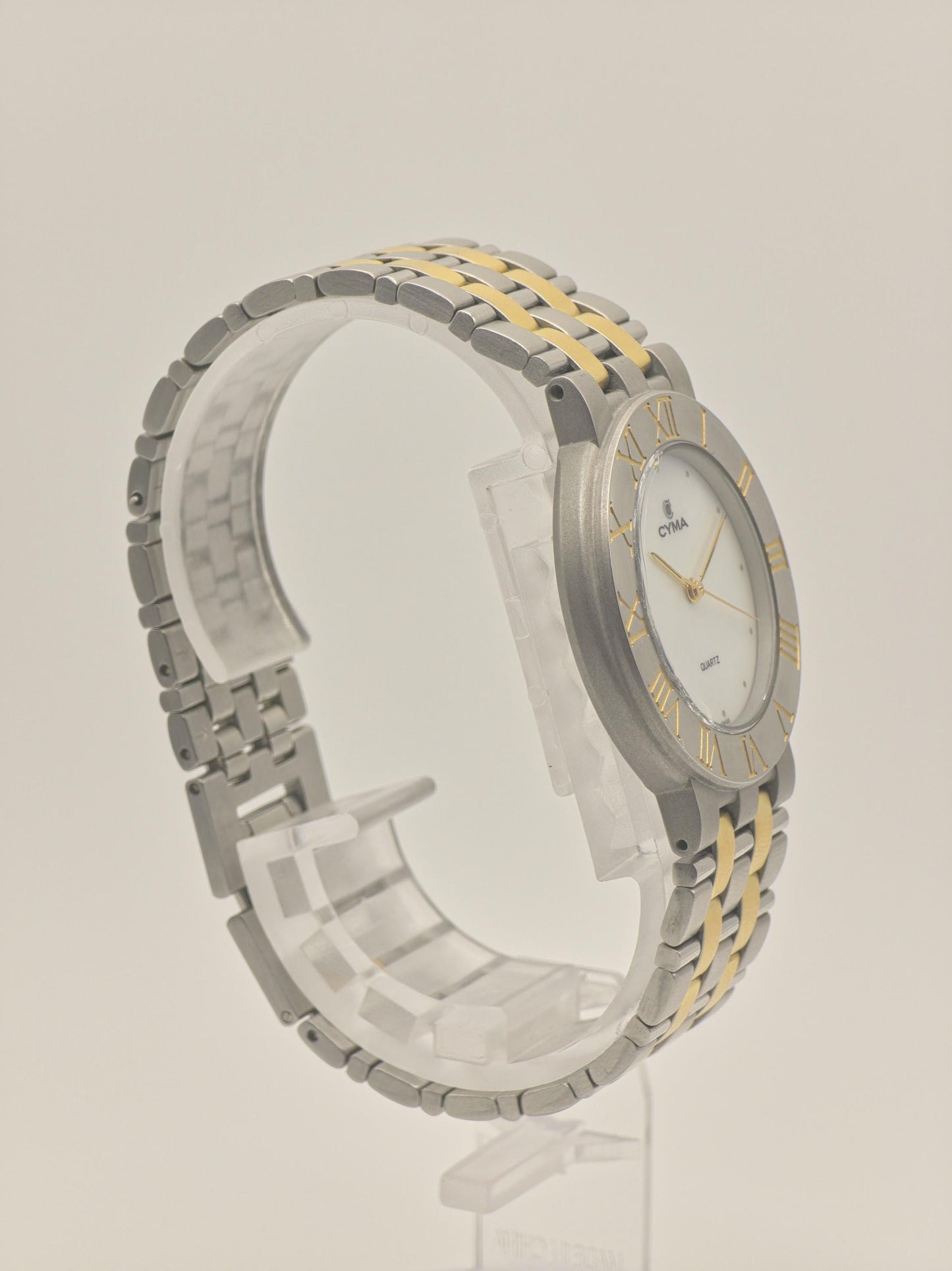 Vintage CYMA Quartz Watch, Two Tone Steel & Gold, Swiss Made
