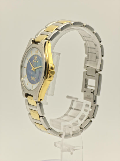 Vintage CYMA Quartz Watch | Blue Mother of Pearl Dial, Swiss Made