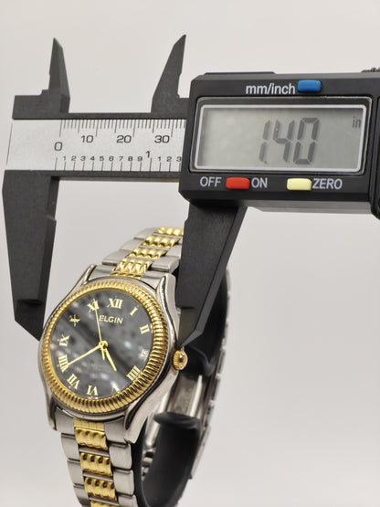 Vintage Elgin Automatic Watch - 1980s Two-Tone 21 Jewels