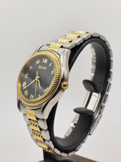 Vintage Elgin Automatic Watch - 1980s Two-Tone 21 Jewels