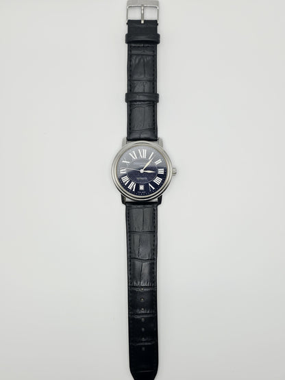 Frederique Constant Geneve Automatic Watch – Swiss Made, Black Roman Numeral Dial