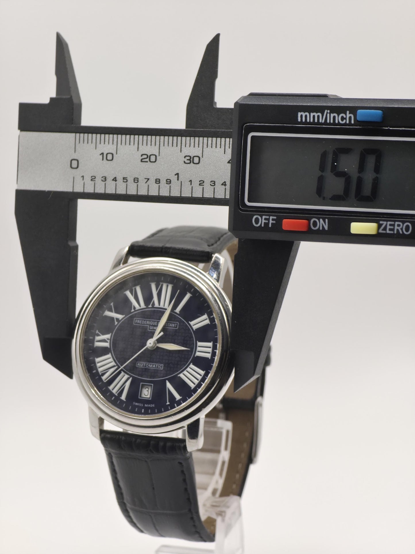 Frederique Constant Geneve Automatic Watch – Swiss Made, Black Roman Numeral Dial