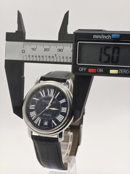 Frederique Constant Geneve Automatic Watch – Swiss Made, Black Roman Numeral Dial