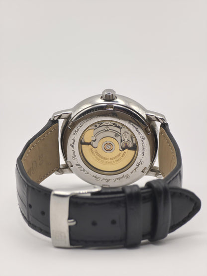 Frederique Constant Geneve Automatic Watch – Swiss Made, Black Roman Numeral Dial