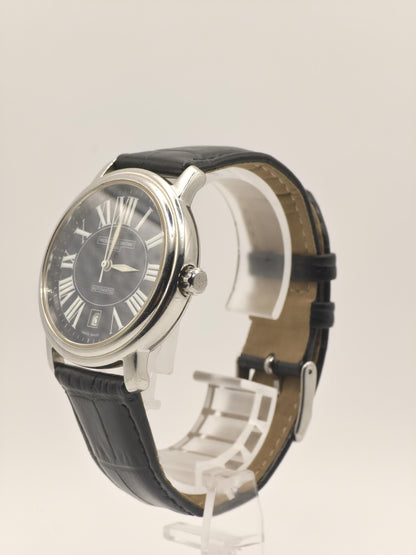 Frederique Constant Geneve Automatic Watch – Swiss Made, Black Roman Numeral Dial