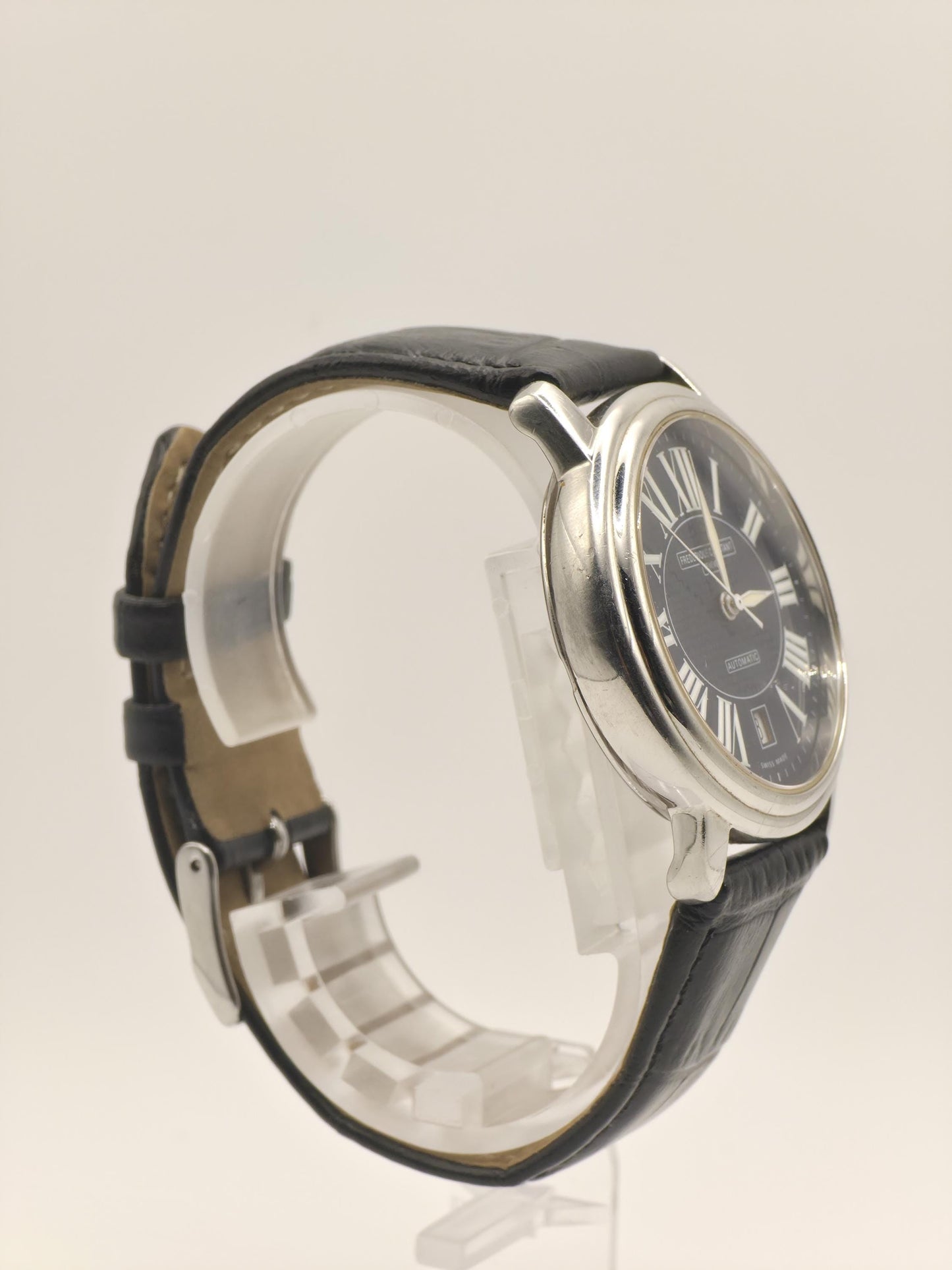 Frederique Constant Geneve Automatic Watch – Swiss Made, Black Roman Numeral Dial