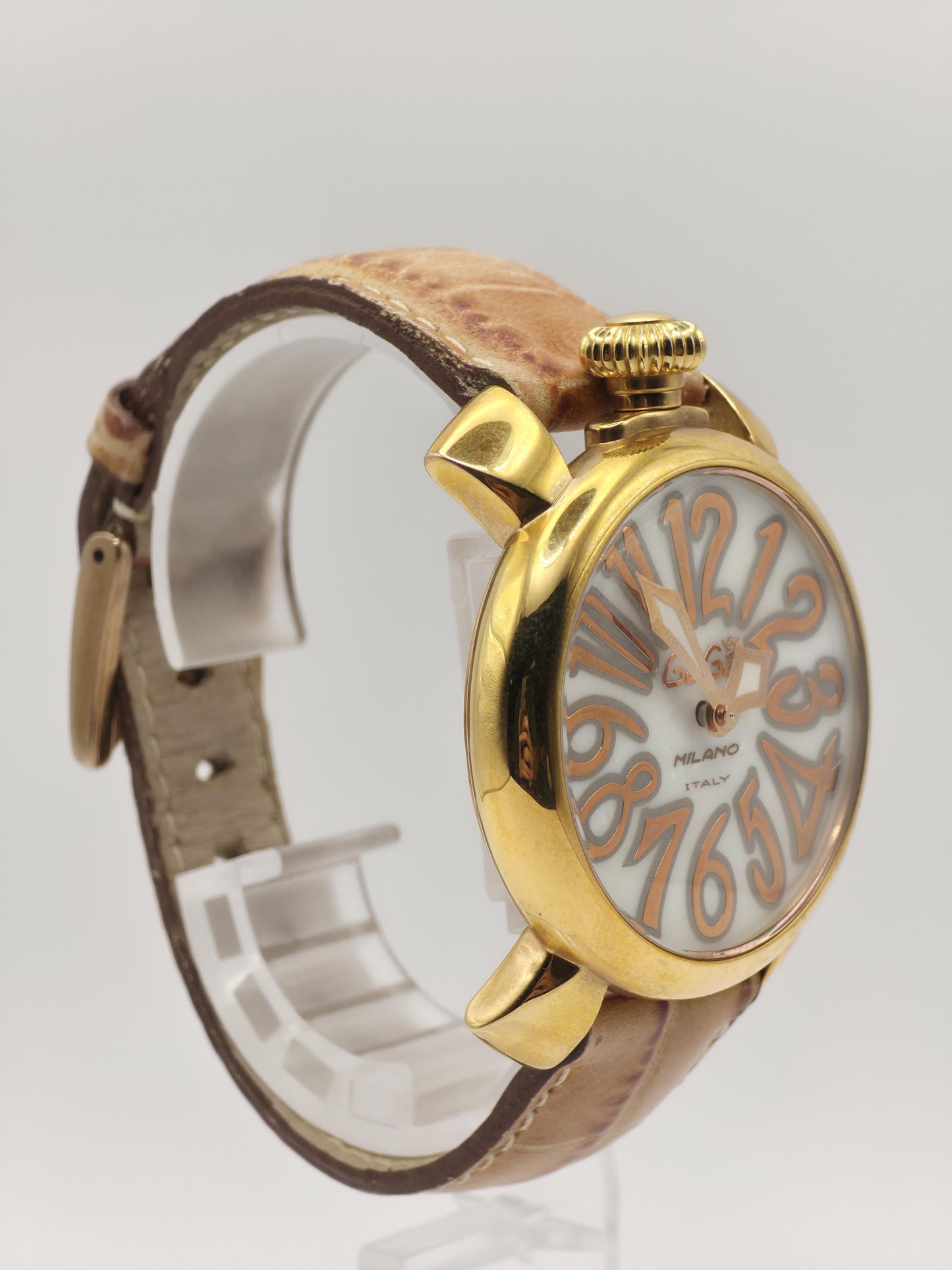 GaGa Milano Manuale 48mm Gold-Tone Men’s Watch – Italian Art Deco Style