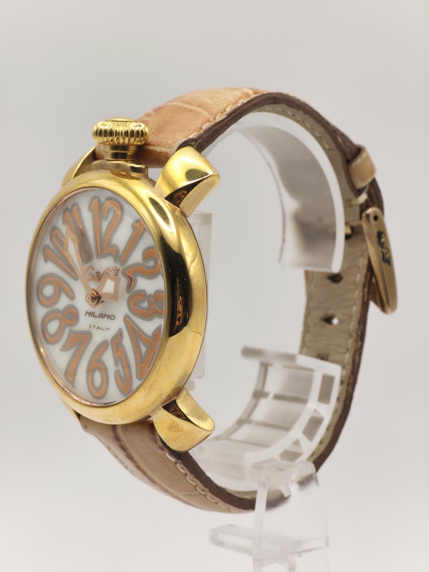 GaGa Milano Manuale 48mm Gold-Tone Men’s Watch – Italian Art Deco Style