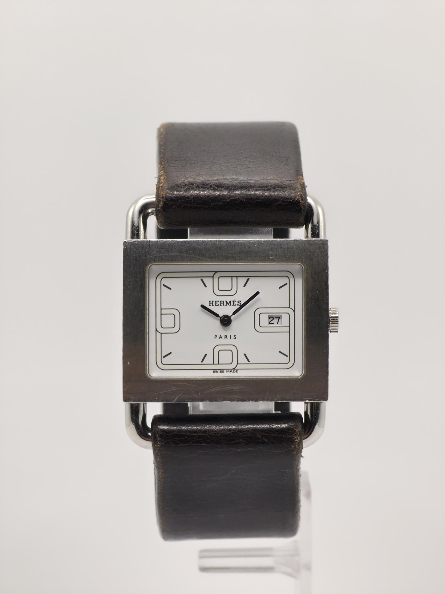 Hermès Paris Carré Quartz Men’s Watch – Swiss Made Minimalist Design