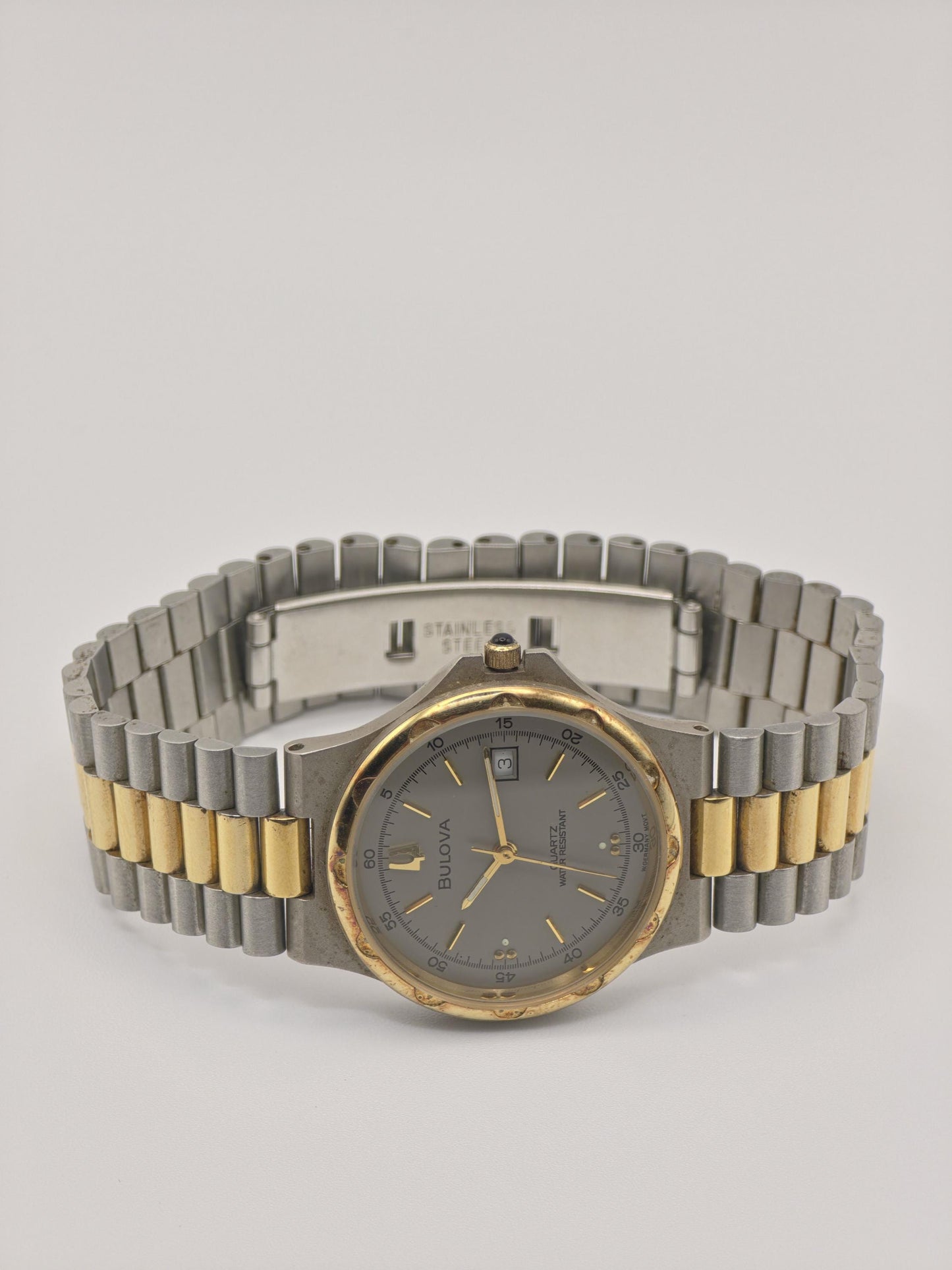 Vintage Bulova Quartz Watch | Two-Tone Stainless Steel Dress Watch