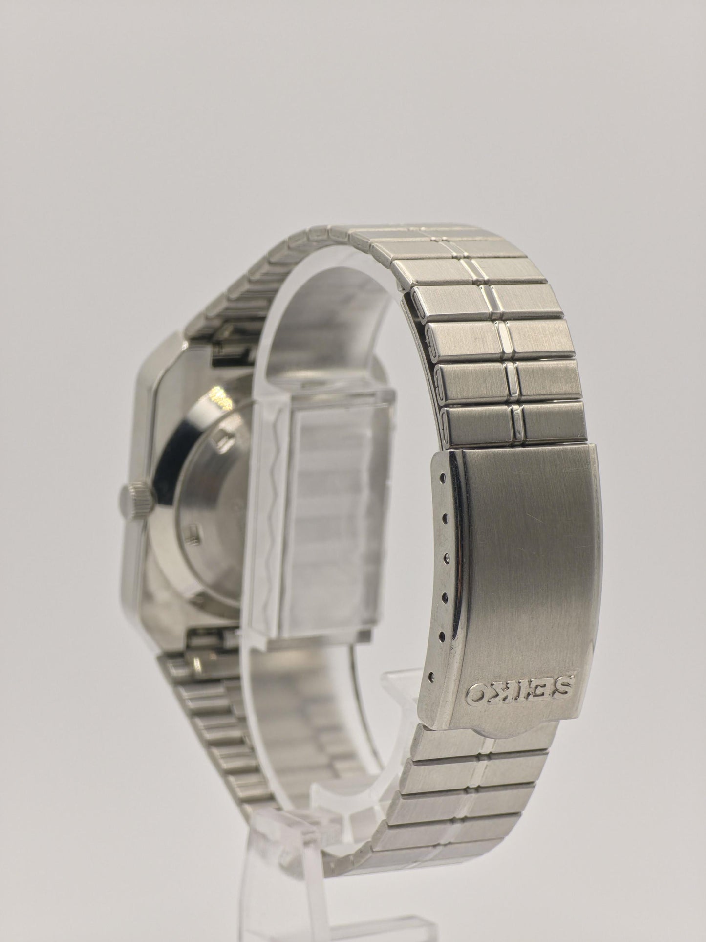 Vintage Seiko 5 Automatic Watch | 1980s Rectangular Stainless Steel, Japan Made