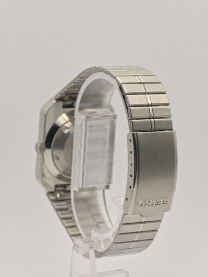 Vintage Seiko 5 Automatic Watch | 1980s Rectangular Stainless Steel, Japan Made