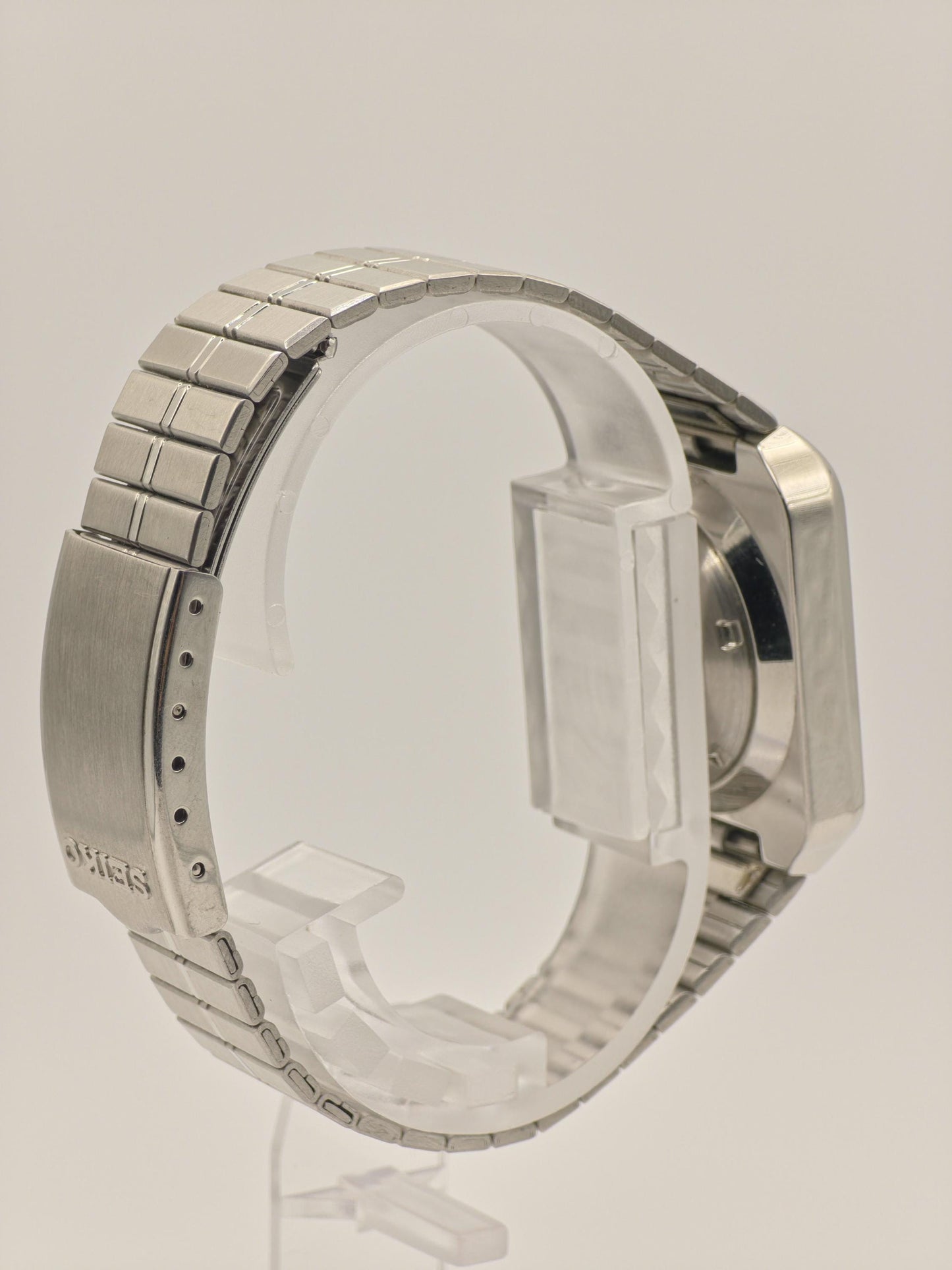 Vintage Seiko 5 Automatic Watch | 1980s Rectangular Stainless Steel, Japan Made