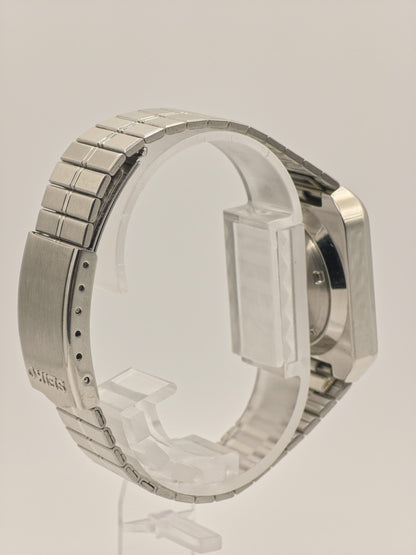Vintage Seiko 5 Automatic Watch | 1980s Rectangular Stainless Steel, Japan Made