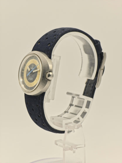 Vintage Omega Genève Dynamic Watch | 1970s Space-Age Blue Dial