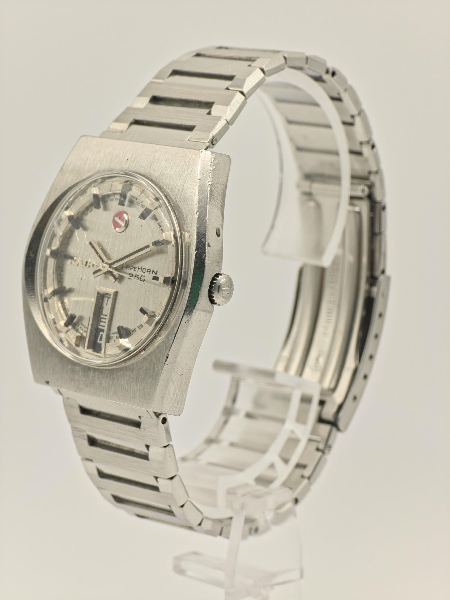 Vintage Rado Cape Horn Automatic Watch | Swiss Steel Day-Date, 1970s Timepiece