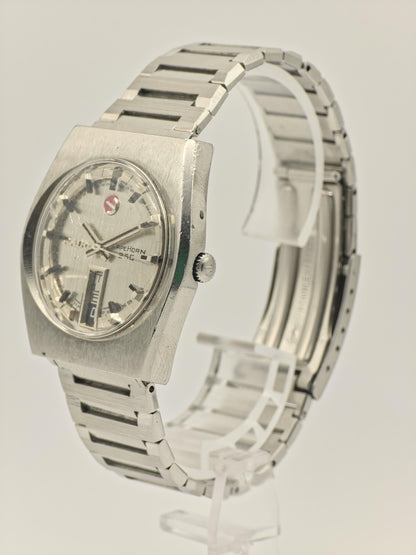 Vintage Rado Cape Horn Automatic Watch | Swiss Steel Day-Date, 1970s Timepiece