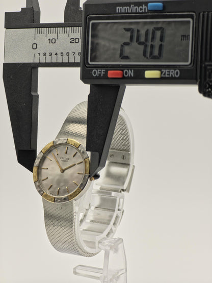 Vintage Seiko Credor Watch | Two-Tone Bezel, Silver Dial