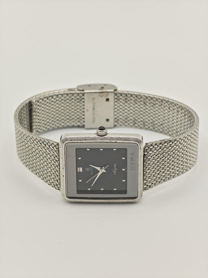 Vintage CYMA Navystar Watch | Swiss Made Rectangular Brown Dial