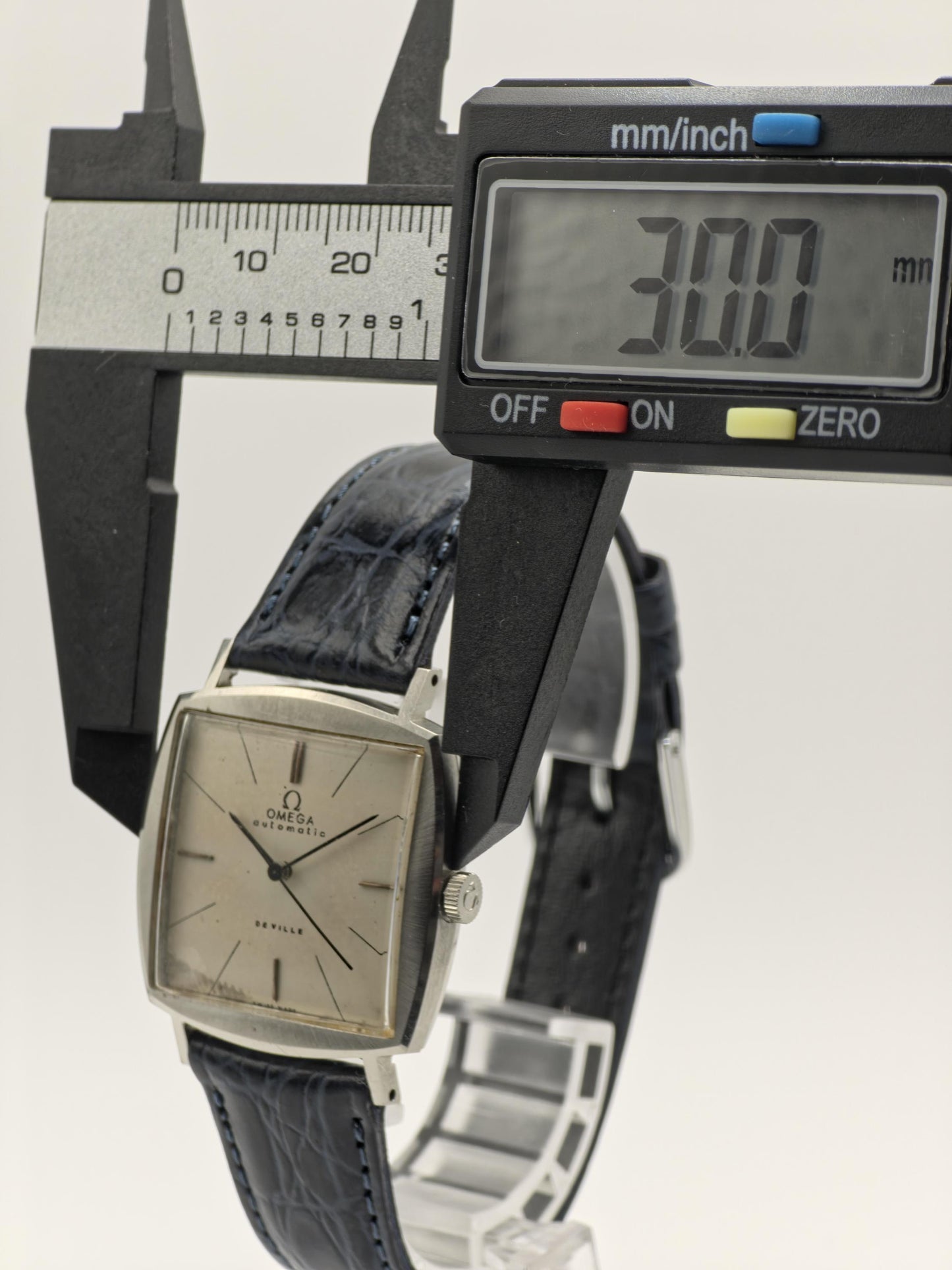 Vintage Omega De Ville Automatic Watch | 1960s Square Stainless Steel, Patina Dial