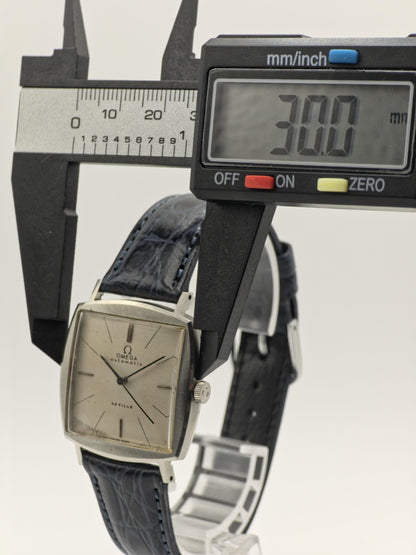 Vintage Omega De Ville Automatic Watch | 1960s Square Stainless Steel, Patina Dial