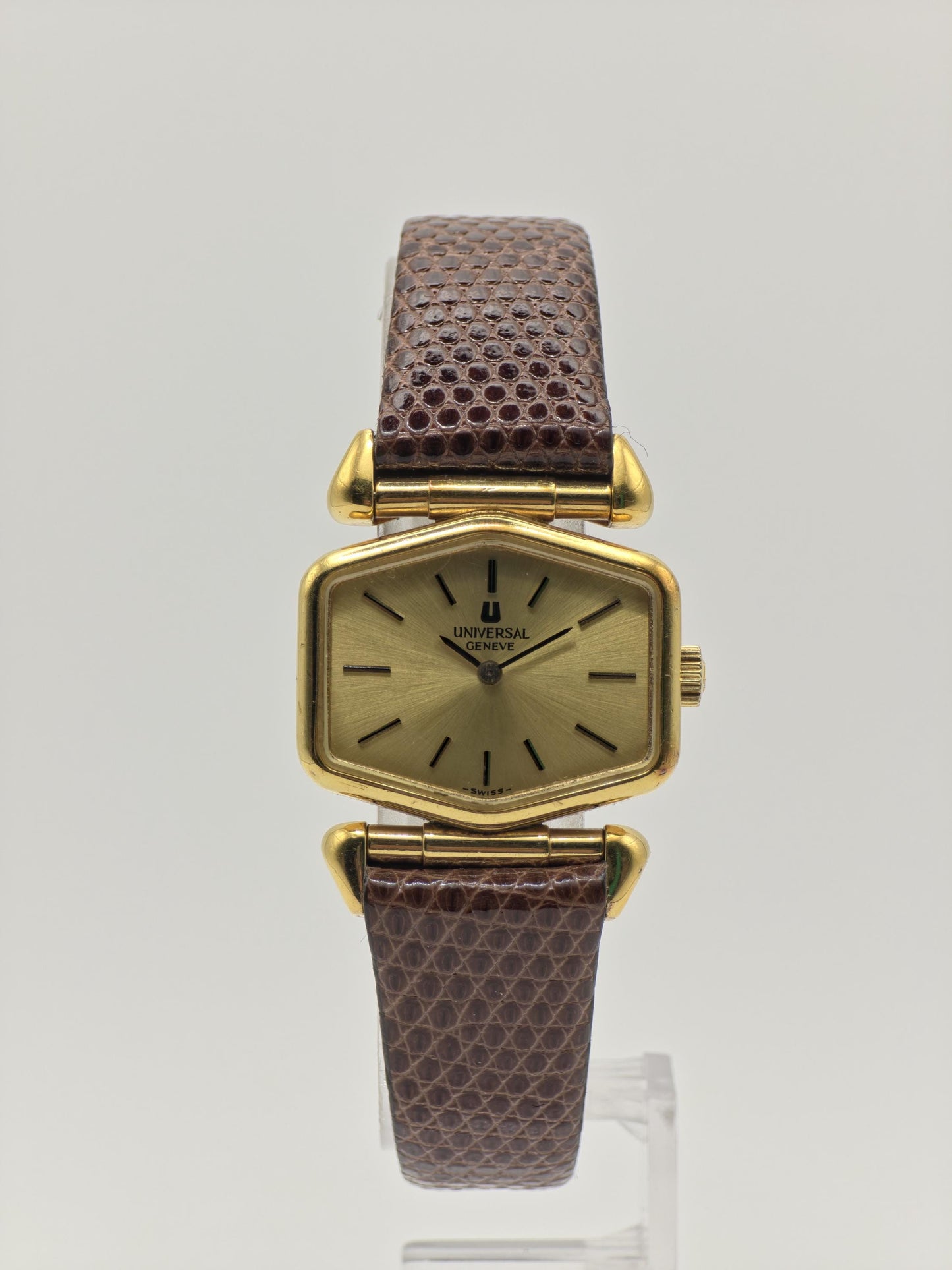 Vintage Universal Genève Watch | Gold-Tone, Lizard Strap, Swiss Made