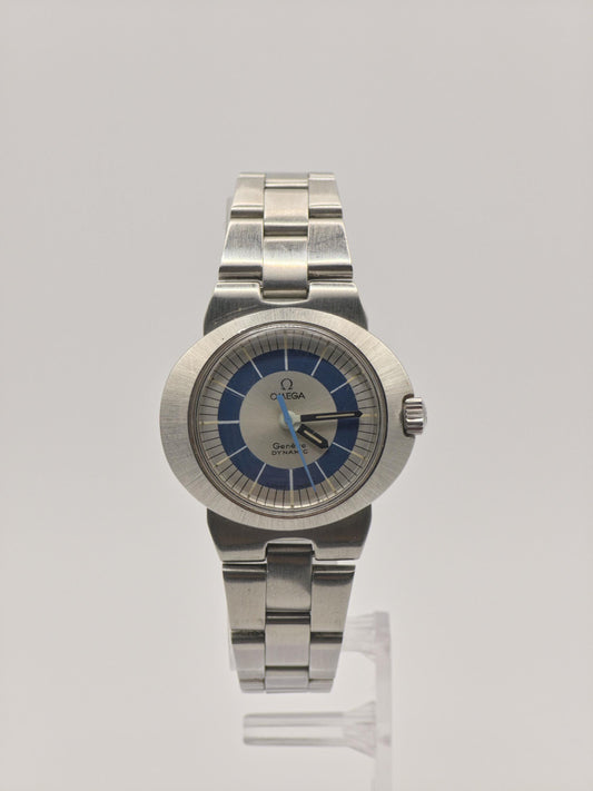 Vintage Omega Genève Dynamic Automatic Watch – 1970s Swiss Made Blue Bullseye Dial