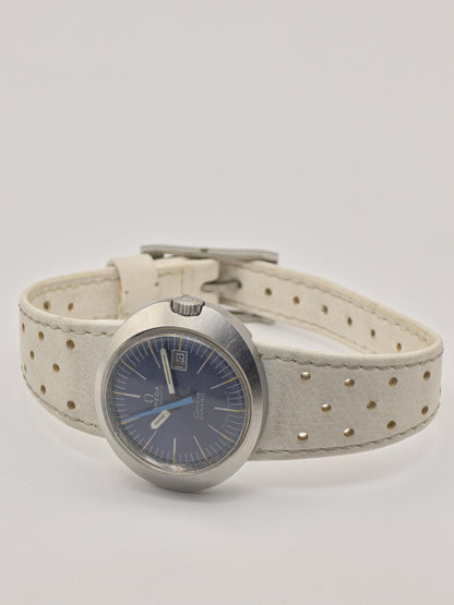 Omega Genève Dynamic 1970s Blue Dial Automatic Swiss Vintage Watch