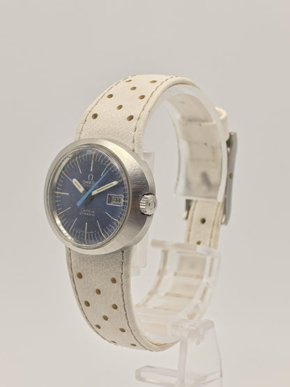 Omega Genève Dynamic 1970s Blue Dial Automatic Swiss Vintage Watch