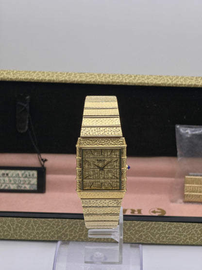 Vintage RADO Gold-Plated Textured Watch – Swiss Made – Box & Serial Card