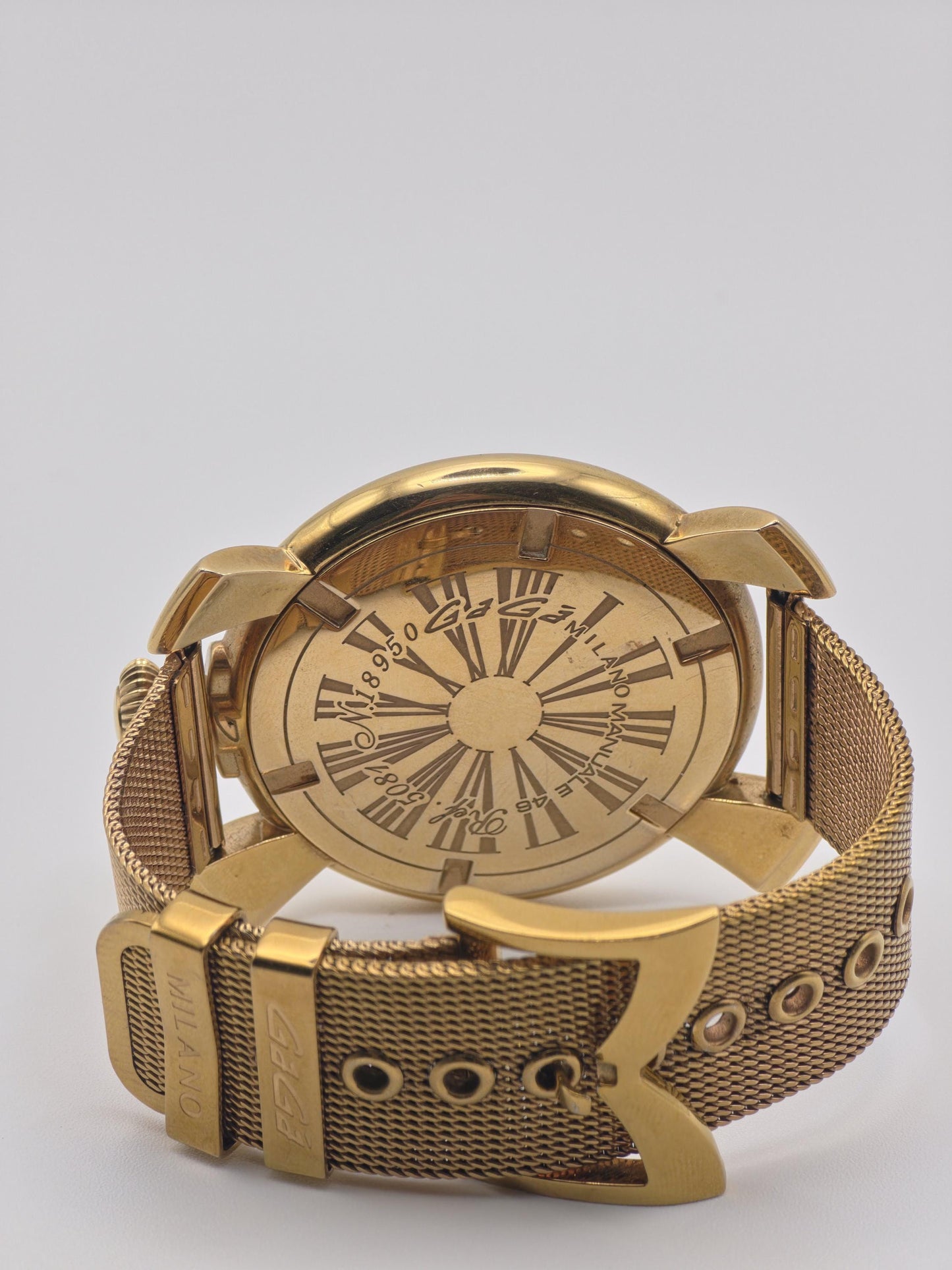 GaGà Milano Manuale 48mm Gold-Tone Wristwatch – Italian Design – Box & Papers