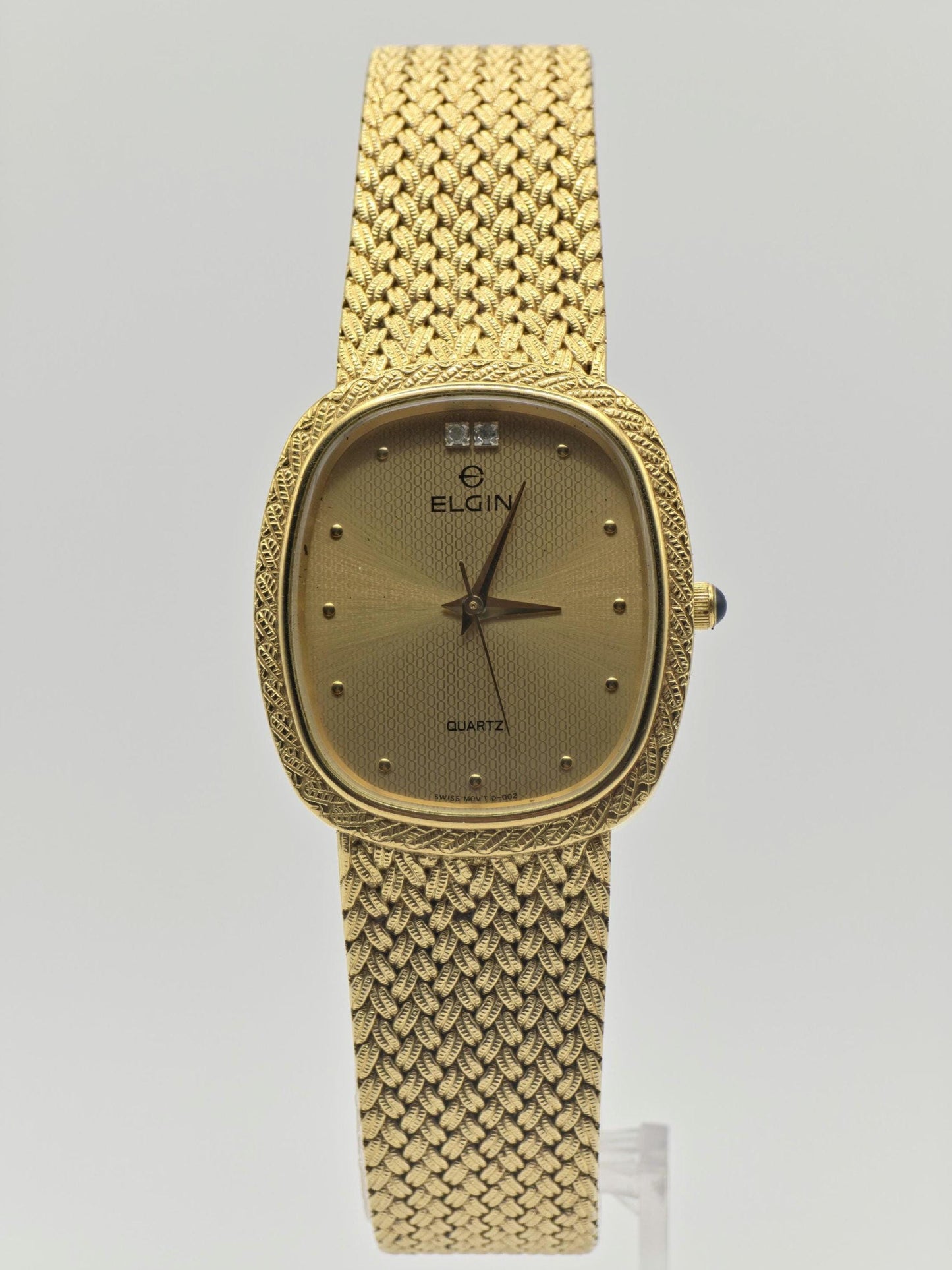 Vintage Elgin Gold-Tone Dress Watch | Swiss Quartz, Engraved Case