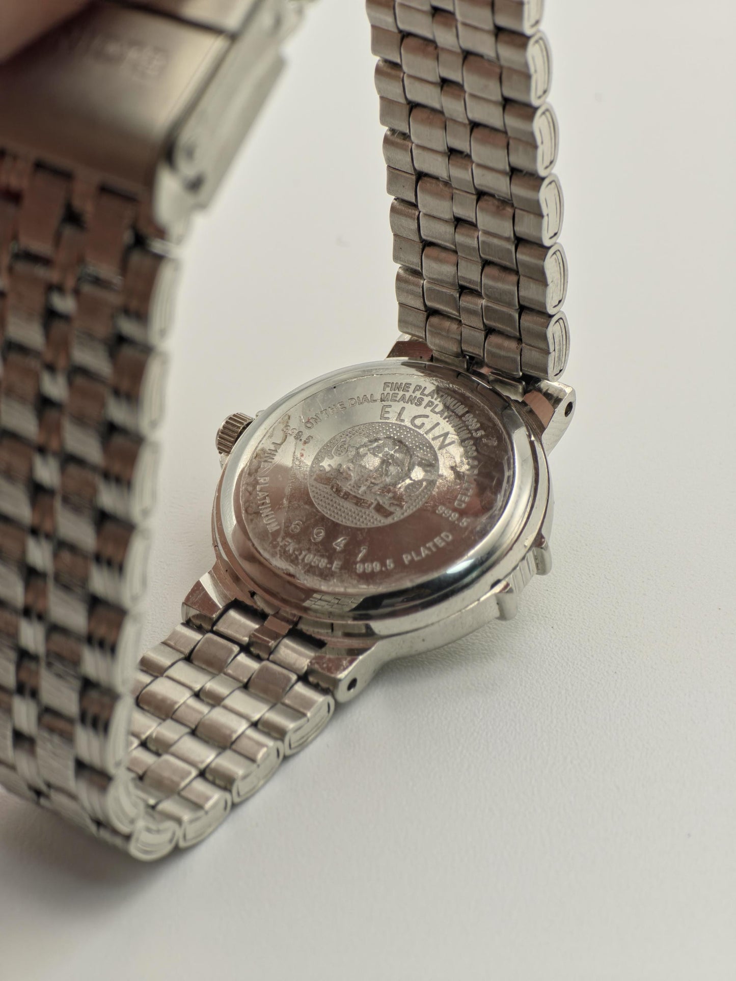 Vintage Elgin Ladies Platinum-Tone Watch | Diamond-Style Bezel & Markers | Swiss Quartz | Elegant Dress Timepiece