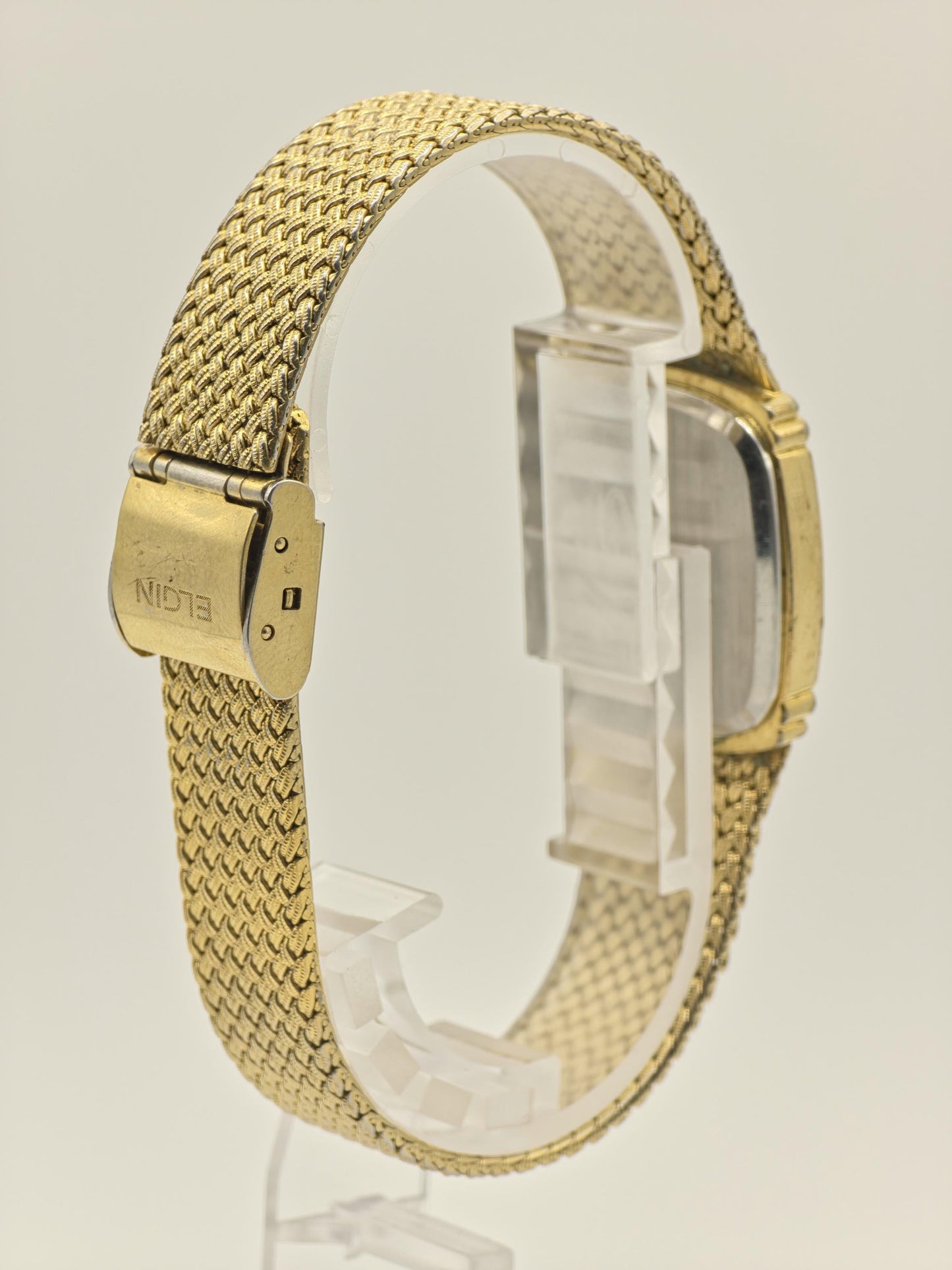 Vintage Elgin Gold-Tone Watch | Swiss Quartz, Hammered Dial