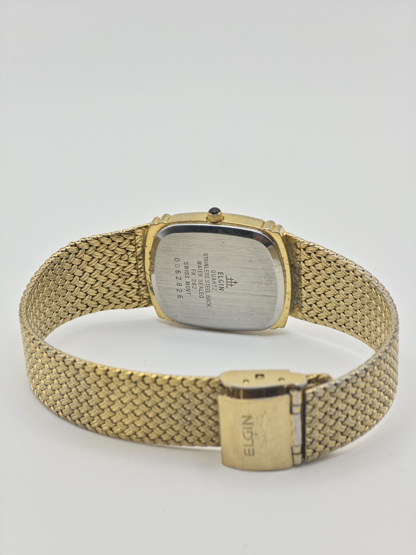 Vintage Elgin Gold-Tone Watch | Swiss Quartz, Hammered Dial
