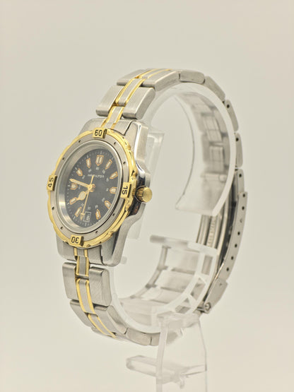 Vintage Hamilton Two-Tone Watch | Swiss Quartz, Black Dial (Original Box + Links)