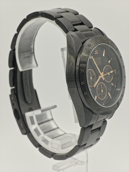 ELGIN Black & Gold Quartz Watch | Sport-Dress Timepiece, Original Box