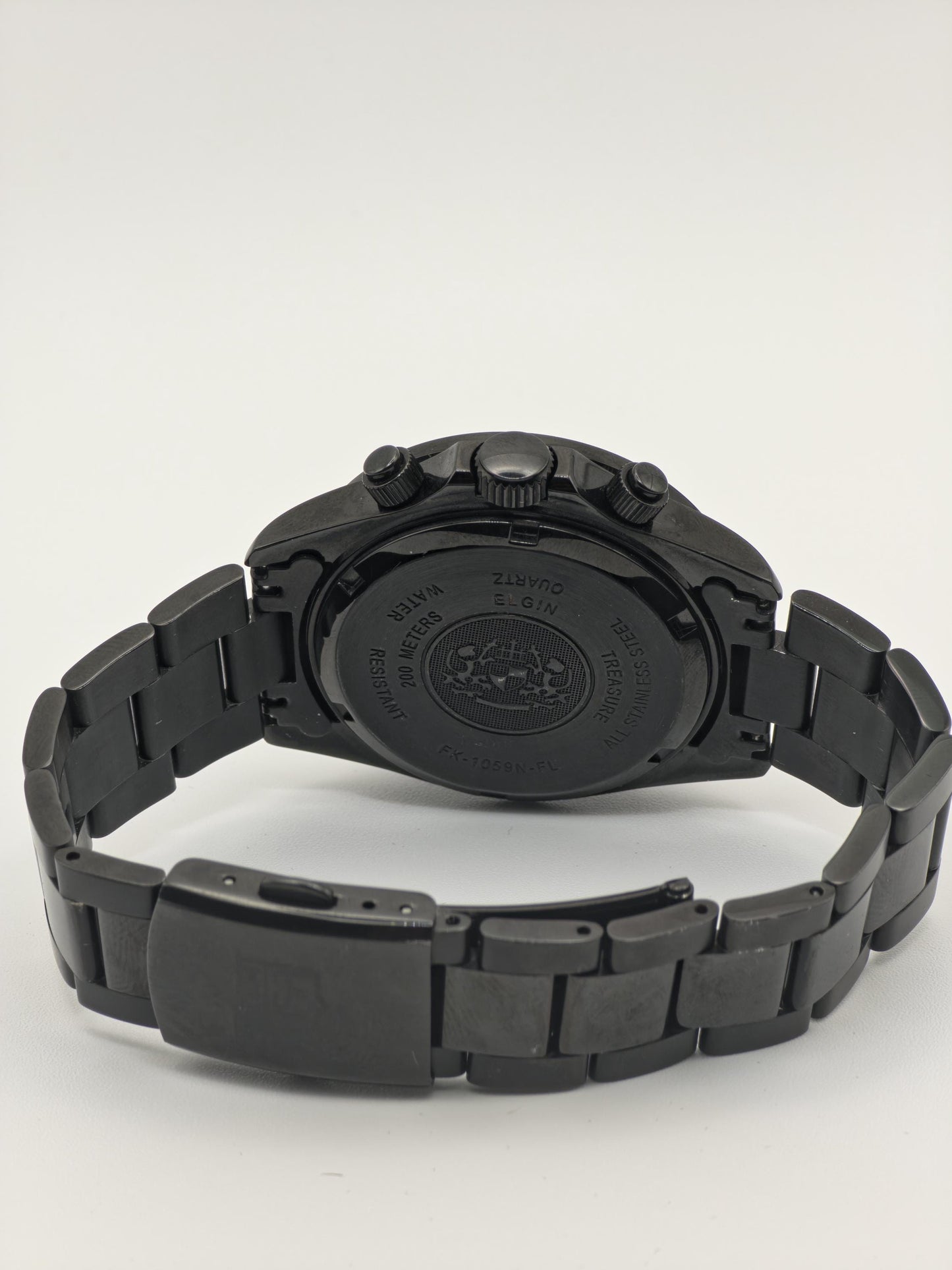 ELGIN Black & Gold Quartz Watch | Sport-Dress Timepiece, Original Box