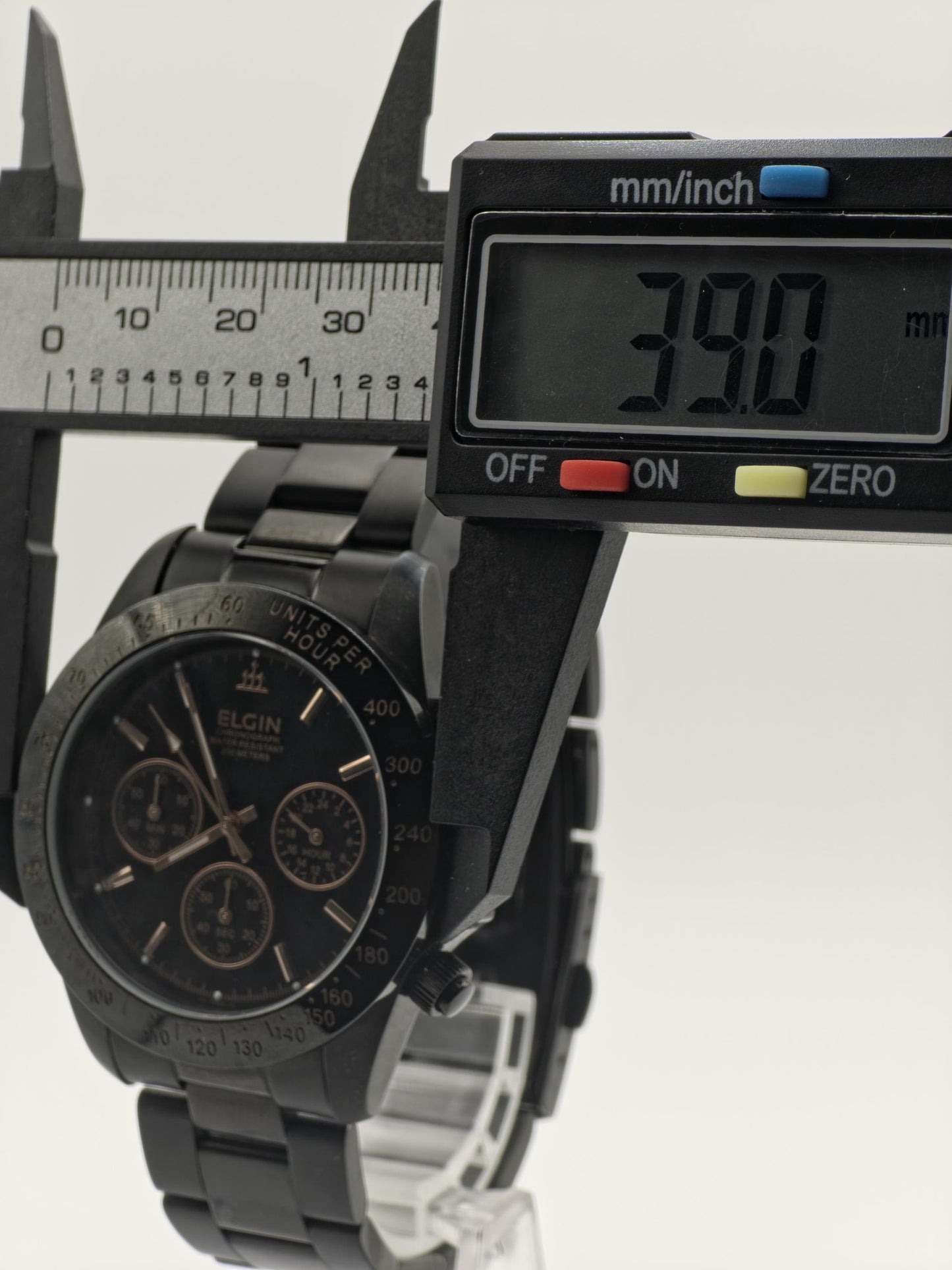 ELGIN Black & Gold Quartz Watch | Sport-Dress Timepiece, Original Box