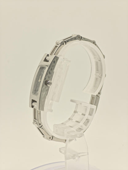 Gucci 3900L Womens Stainless Steel Bangle Watch Black GG Dial Swiss Made Full Set With Box Warranty And Receipt